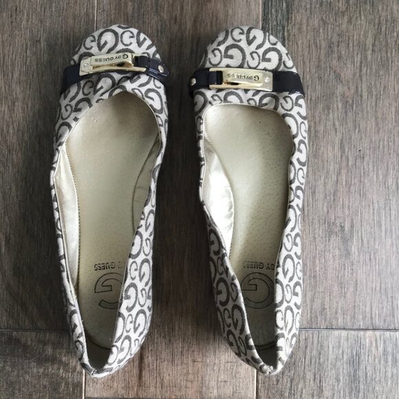 Vintage Y2K G by Guess Farrah 2 Monogram Ballet Flats Shoes - Women's Size 7 - Picture 5 of 14